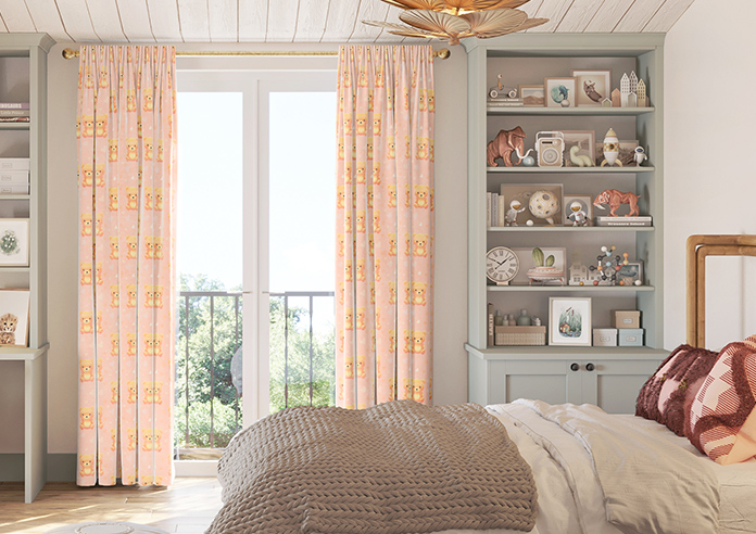 Little Bear, Peach Sorbet - Made to Measure Curtains - Image 3